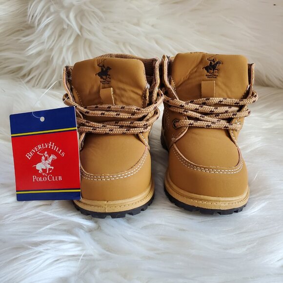 Beverly Hills Polo Club Unisex Tan Lace Up Work Fashion Soft Ankle Boots SZ 6 - Picture 6 of 9